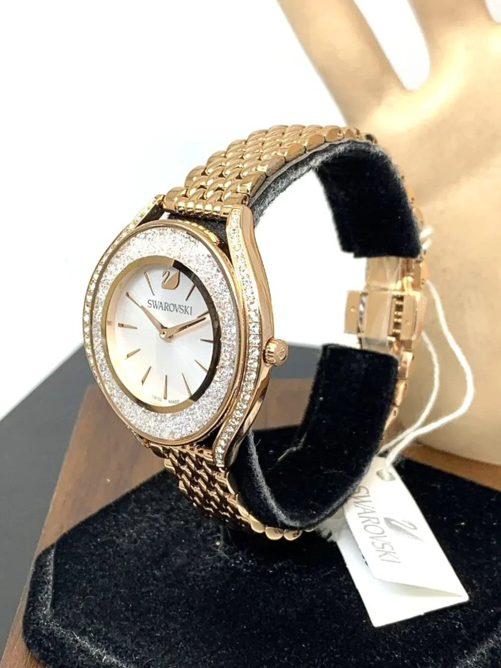 Swarovski Crystalline Aura Women's Watch Swiss Quartz Rose Gold Steel 36mm